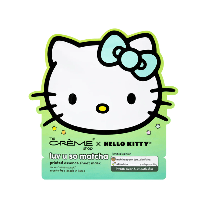 LF BEAUTY BEAUTY The Crème Shop x Hello Kitty Luv U So Matcha Printed Essence Sheet Mask