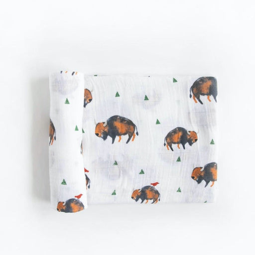 LITTLE UNICORN SWADDLE Cotton Muslin Swaddle Blanket | Bison