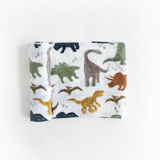 LITTLE UNICORN SWADDLE Cotton Muslin Swaddle Blanket | Dino Friends