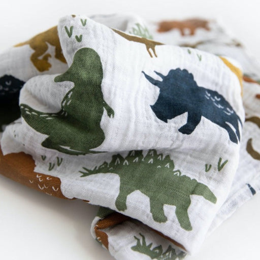 LITTLE UNICORN SWADDLE Cotton Muslin Swaddle Blanket | Dino Friends