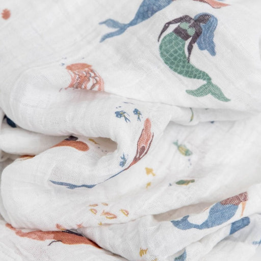 LITTLE UNICORN SWADDLE Cotton Muslin Swaddle Blanket | Mermaids