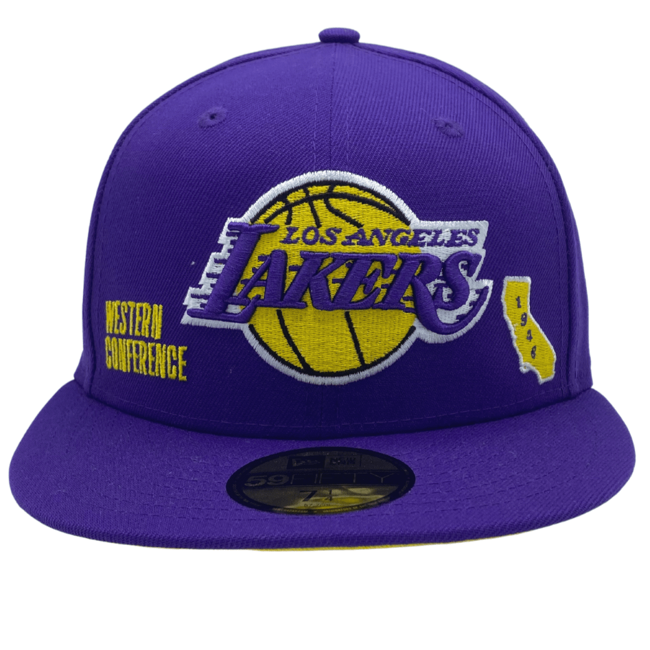 Los Angeles Lakers TRIPLE THREAT IDENTITY Purple Fitted Hat