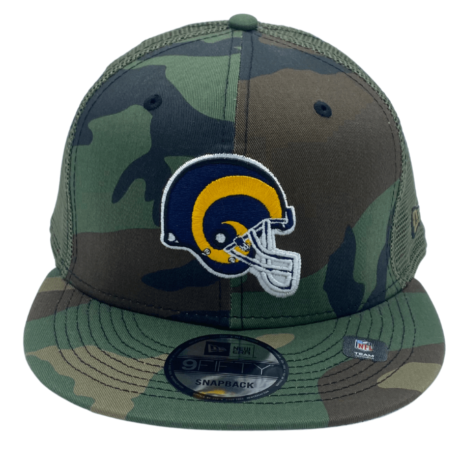 Youth New Era Camo Los Angeles Rams Trucker 9FIFTY Snapback Hat